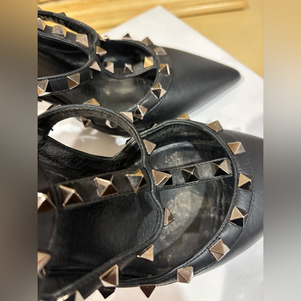 Valentino Garavani Rockstud Ankle Strap Pumps 100MM, Size: 37.5 - Picture 9 of 16